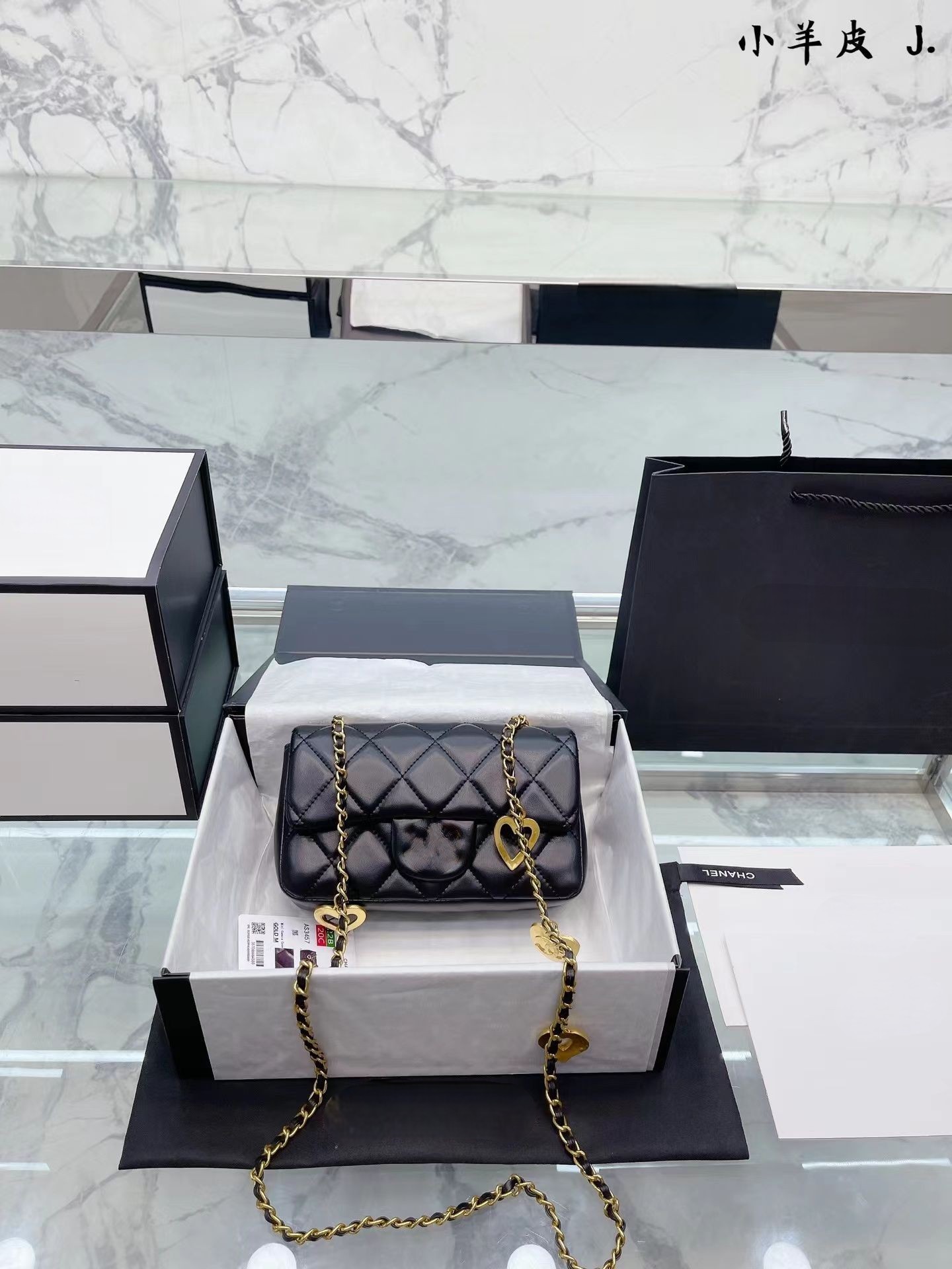 

2022 New cc Designer bag handbag handbags Strap Bags Crossbody Women fashion classic luxurys designe casual sling clutch Mini quilted bag small golden ball, Empty box only