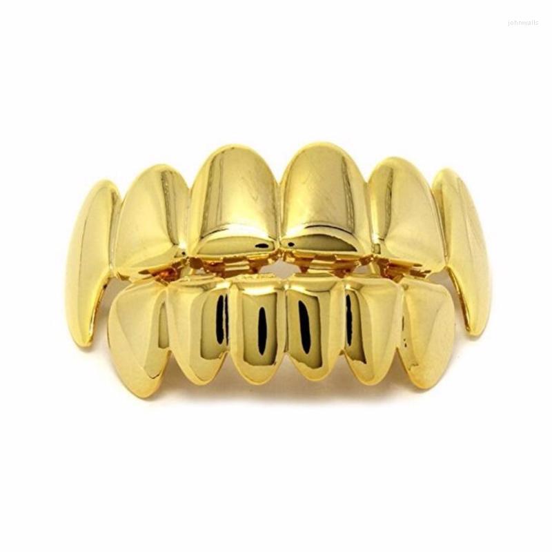 

Body Jewelry Other Colors Men's Hip Hop TeethGrillz Fang Top Bottom Teeth Grillzs Set Hollow Rapper Gold Color Black RoseOther