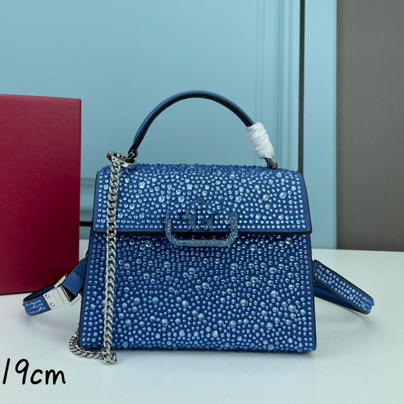 

New Luxurious Crystal Designer Shoulder Bags Chain Leather Mini Handbags Flap Magnetic Buckles Multifunctional Fashion Crossbody Bags, Color