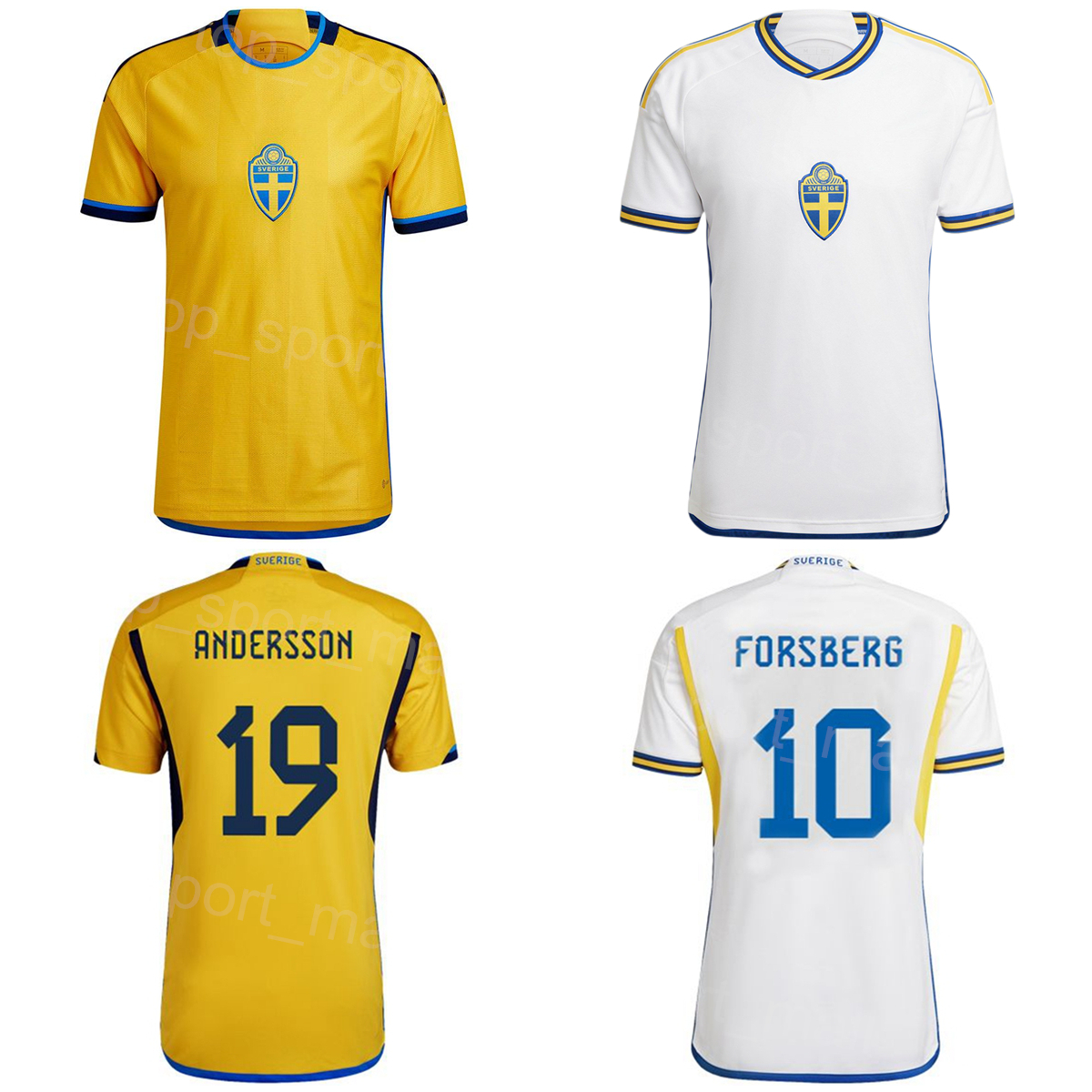 

Sweden Soccer 10 Zlatan Ibrahimovic Jerseys 22-23 National Team 10 Emil Forsberg 1 Robin Olsen Joakim Nilsson Dejan Kulusevski Mattias Svanberg Football Shirt Kits, Kids white