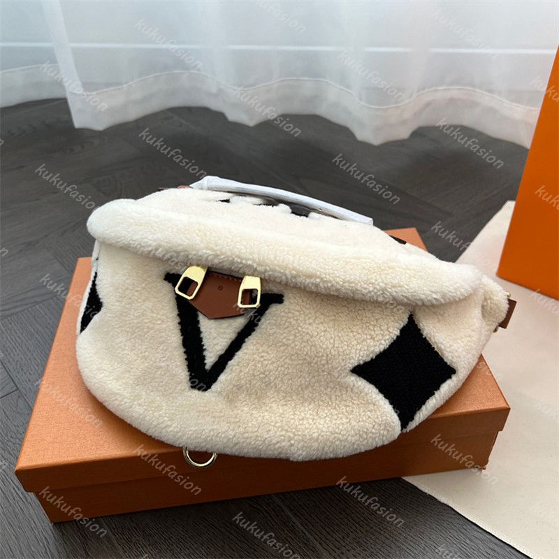 

Women Crossbody Bag Teddy Bumbag Designer Mens Fluffy Shoulder Bags Fashion Waist Belts Fuzzy Bum Bag Cross Body Handbags Fanny Pack Purses 2209173D, 31*16cm