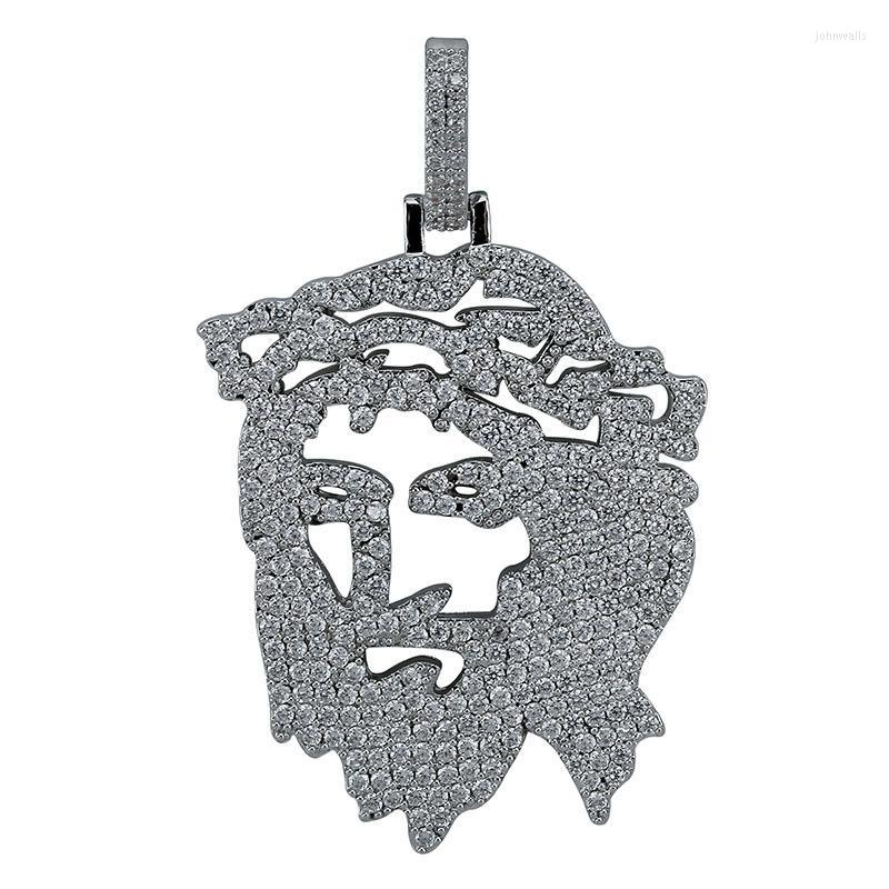 

Pendant Necklaces Hip Hop Micro Pave Cubic Zirconia Bling Out Hollow Jesus Piece Pendants Necklace For Men Rapper Jewelry Drop NecklacesPend