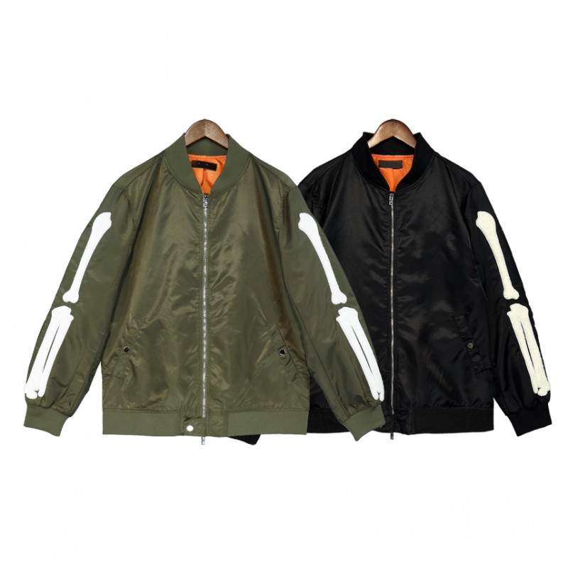 

Fashion Designer Jacket Windbreaker Long Sleeve Mens Jackets Hoodie Clothing Zipper With bone Pattern Plus Size Clothes X-XL, Black