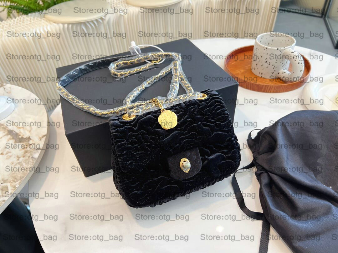 

CF BB Chains Bags Velour Square Fat Fold Bag 22ss Autumn Winter Women Vintage Camellia Cross Body Ladies Designer Luxurys Shouder Bags Mouth Cover Golden Metal 8083, Customize