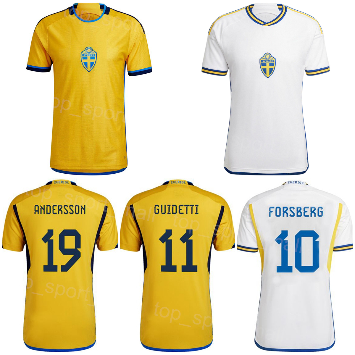 

National Team Sweden Soccer Jersey 2022 2023 FORSBERG IBRAHIMOVIC KULUSEVSKI OLSEN SVANBERG ELANGA GYOKERES CLAESSON CAJUSTE AUGUSTINSSON Football Shirt Kits, Men set