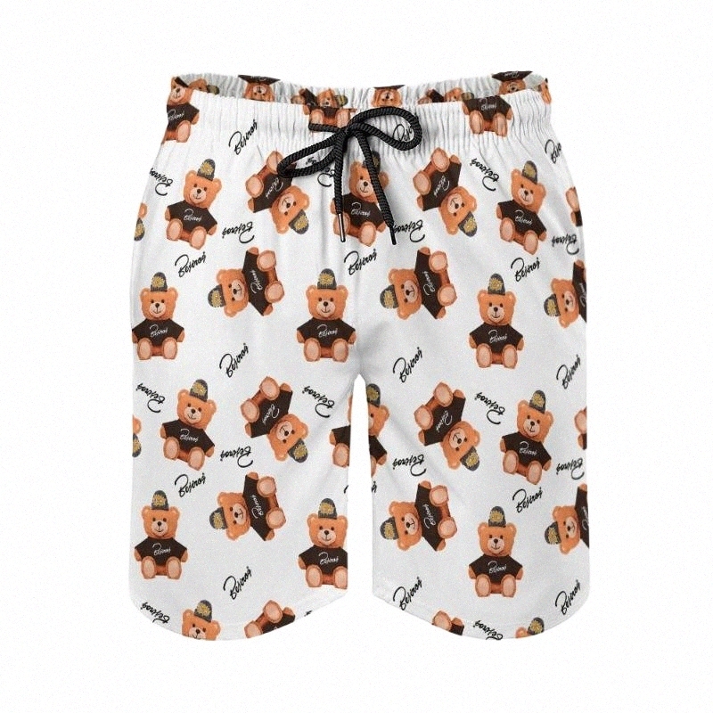 short masculin Pantalon à domicile décontracté Couple de dessin animé Bear Beach mince en vrac pantmen Pantmen 89VK #