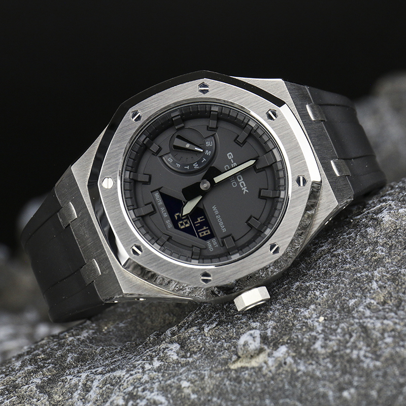 

Watches Wristwatches Gshock Watch Men's Ga2100 Modified Farm Oak Octagon Metal Sports Steel Heart Wrist