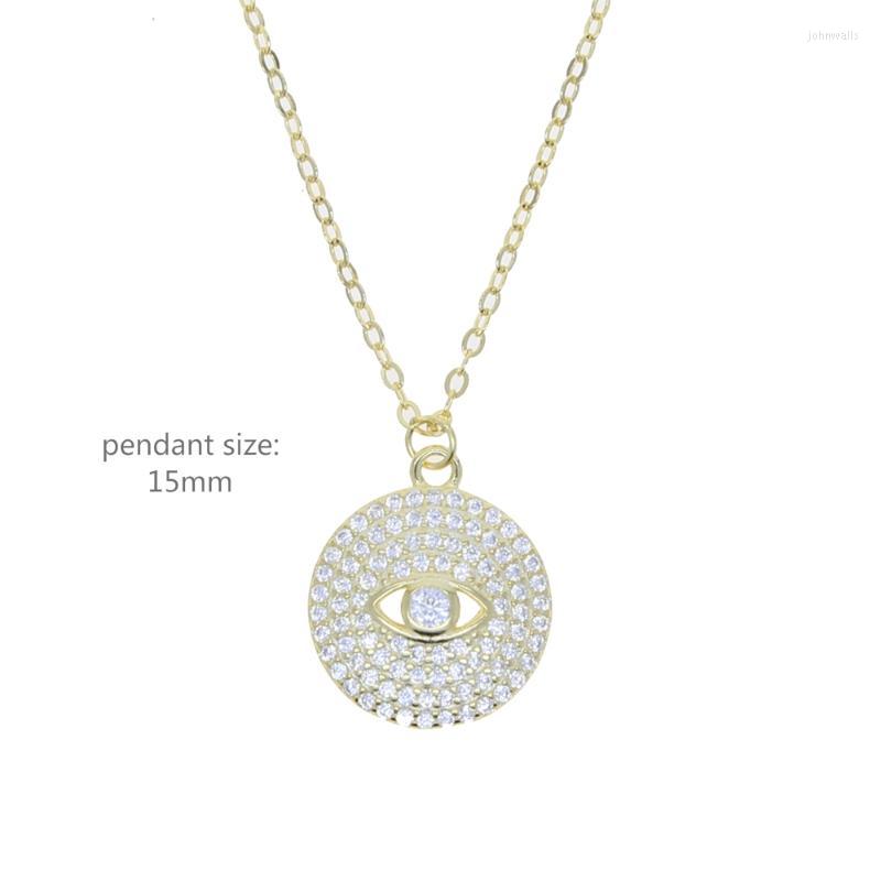 

Chains Fashion Islam Hamsa Eyes 925 Sterling Silver Chain Necklace For Women Color Pendant Jewelry Collar MujerChains