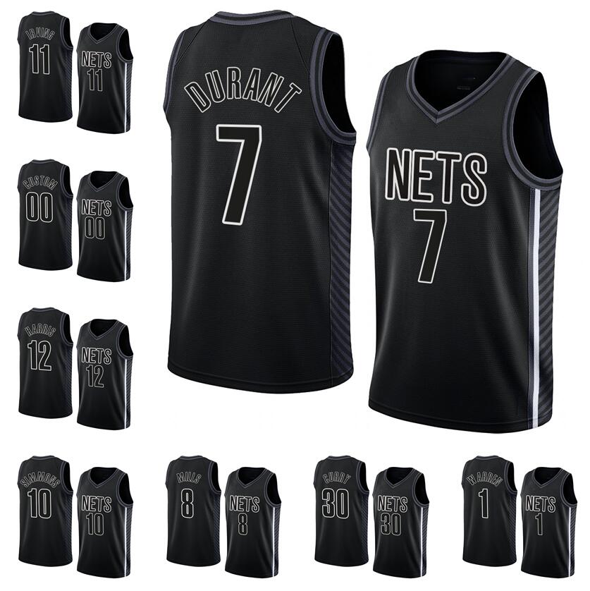 

Basketball Jerseys Kevin Durant Kyrie Irving Ben Simmons Seth Curry Joe Harris Mills Warren 2022-23 season black city Men Women Youth jersey, With logo