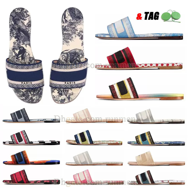

Designer Famous Women Slipper Paris Sandals Top Low Fashion Embroidery Flat Loafers Leather Slippers Slides Slider Sandale Sandalies Sandales Platforms, D26