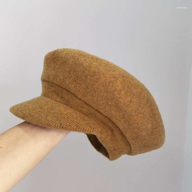 

Visors Fedora Hats For Women Unisex Autumn Winter Peaked Cap Painter Hat Wool Wide Brim Fashion Female Foldable Windproof 2022Visors, Khaki