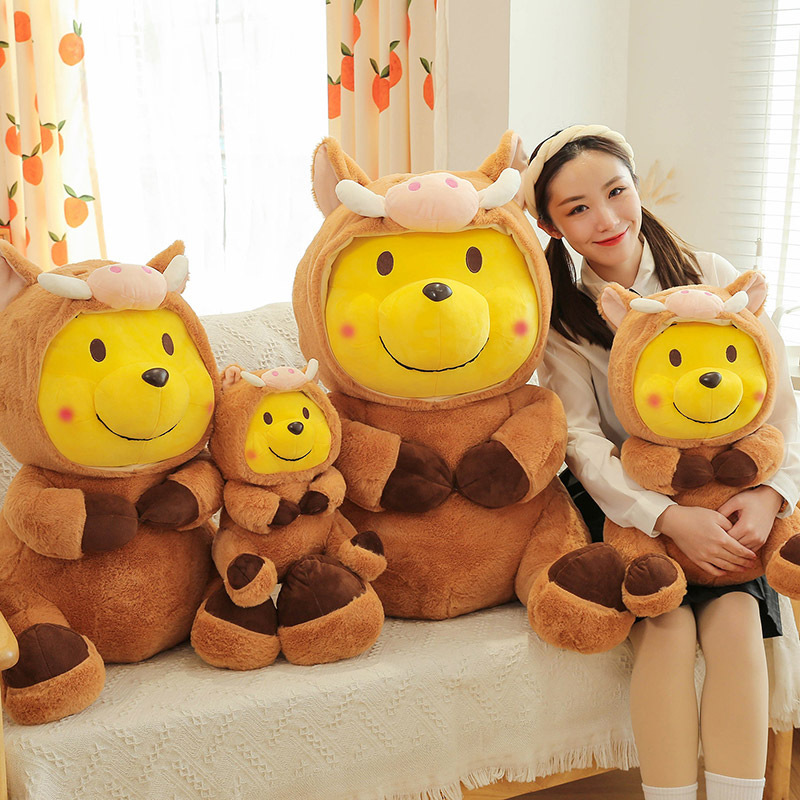 

Disney cartoon bear plush toy creative transformation rag doll children's pillow, Multicolor