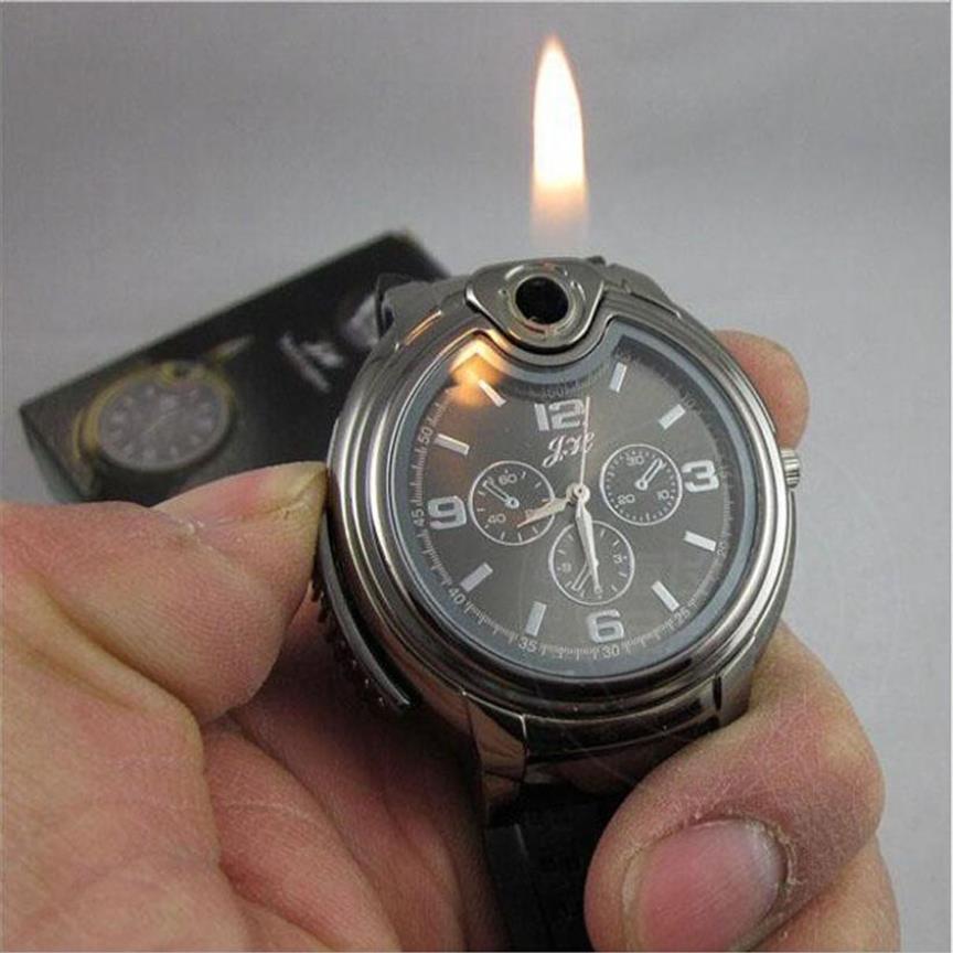 New Military Lighter Watch Men Quartz Refillable Butane Gas Cigar Watches 2018 Watches Top Brand Luxury business Quartz-watches326A