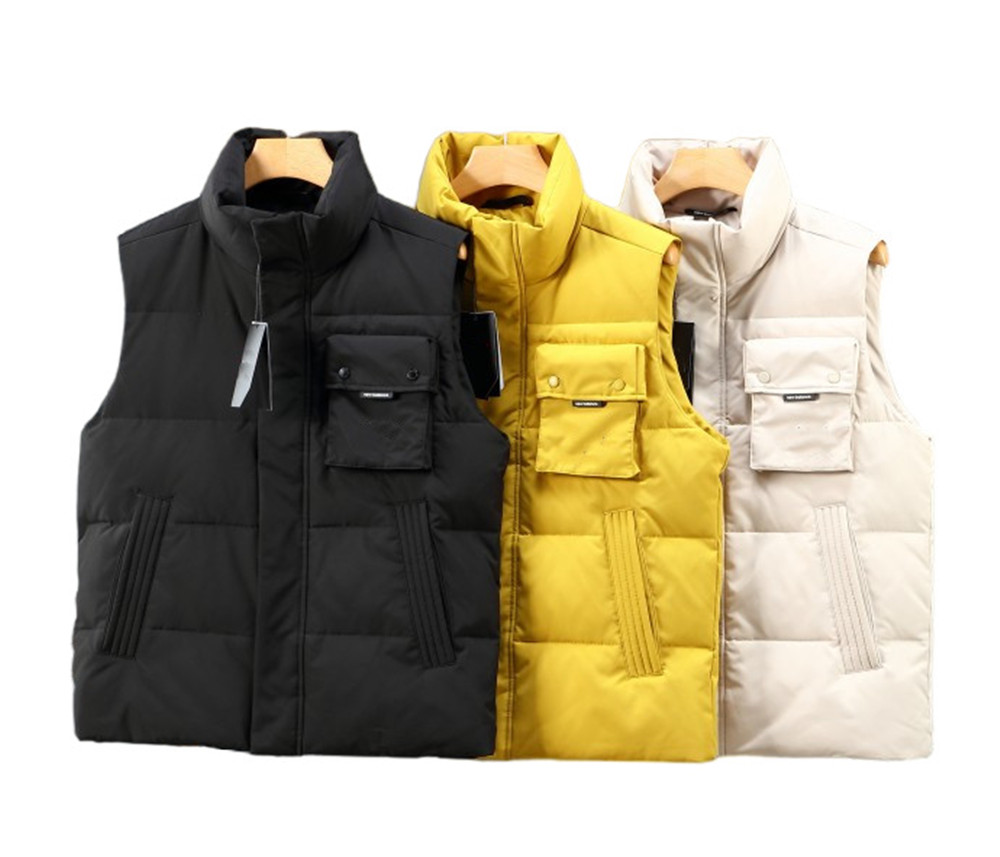 

Solid Color Men Stand Collar Down Vests Male Autumn North Winter Down Sleeveless Waistcoat Jacket Women Coat Warm Outerwear Clothes 2208