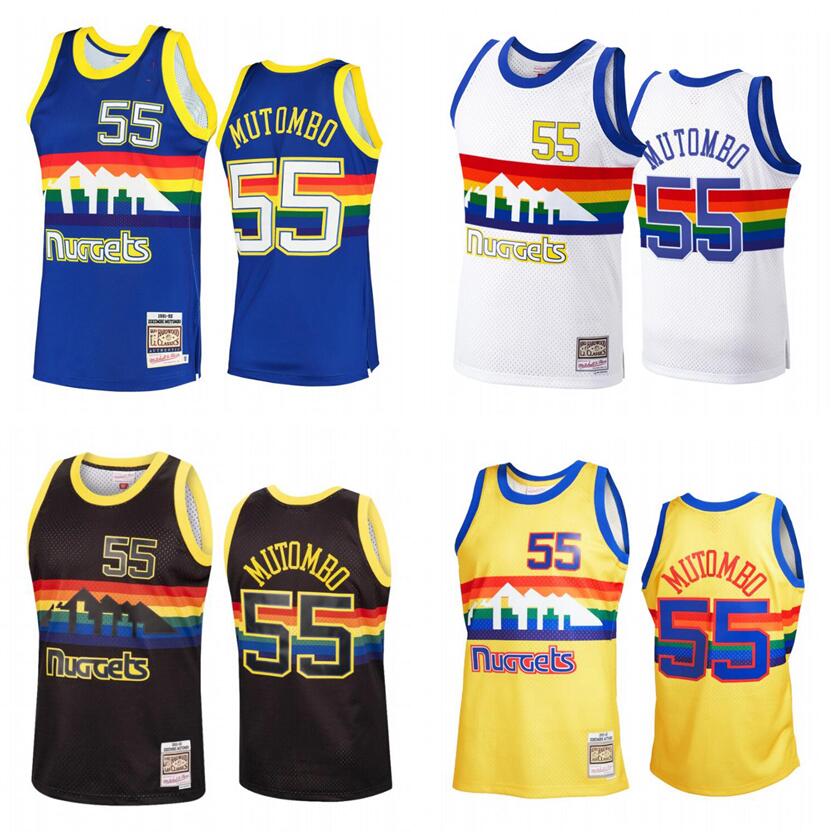 

Basketball Jerseys Dikembe Mutombo Mitchell Ness Hardwoods Classics retro Men Women Youth throwback jersey, With logo
