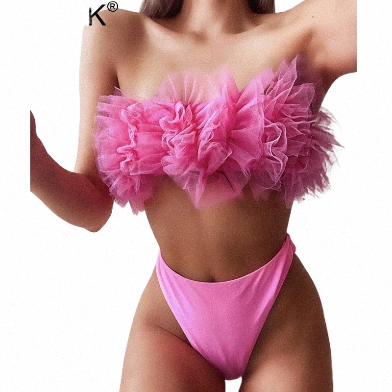 

mesh Sexy Swimsuit Women 2 Pieces Bra And Panty High Waist Swimwear Biquini Woman Summer Lingerie Set Bathing Suit Bras Sets N8R8#, Black