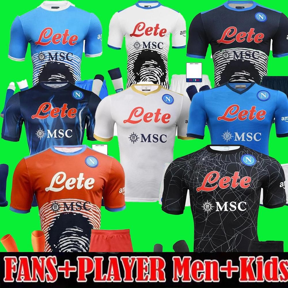 

soccer Soccer Jerseys adult kids kit MARADONA Napoli Halloween 2021 2022 OSIMHEN INSIGNE 21 22 SSC Naples MAGLIA Limited Edition Men boys fu, Customize
