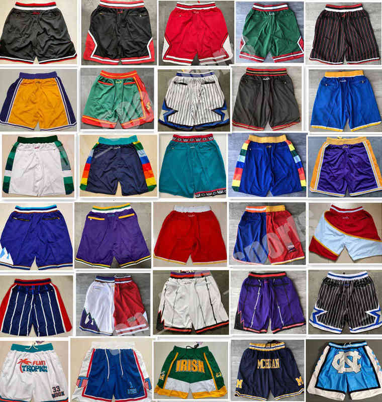 

Men's Shorts Top quality Men Team Basketball Short Just Shorts Don Sport Wear With Pocket Zipper Sweatpants Pant Blue White Black Red Purple Stitch Size, Photo g