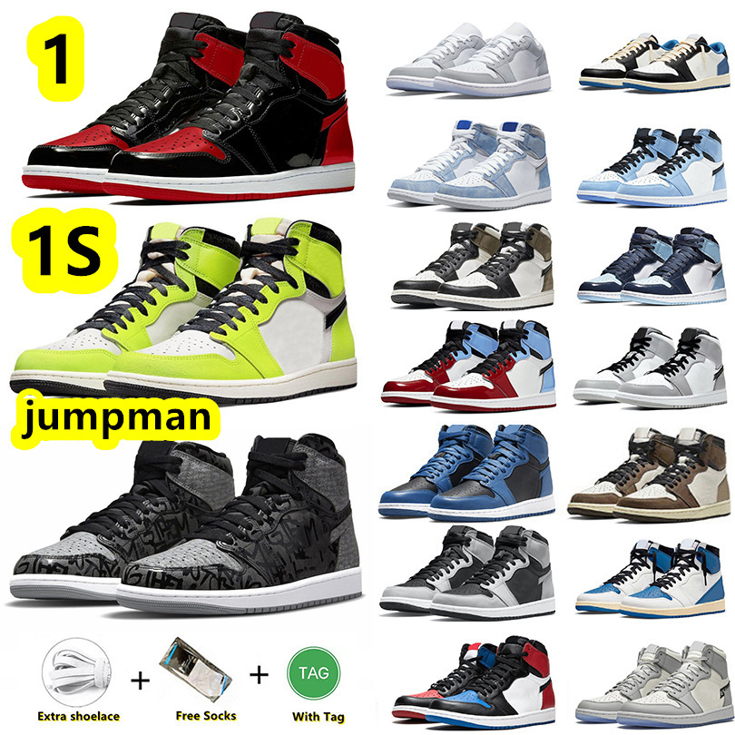 

Golf shoe Mens women 1 1S Basketball Shoes Rebellionaire Bubble Gum Bred Patent Hype Royal University Blue Light Smoke Grey Twist Shadow 2.0 men women, Item#12