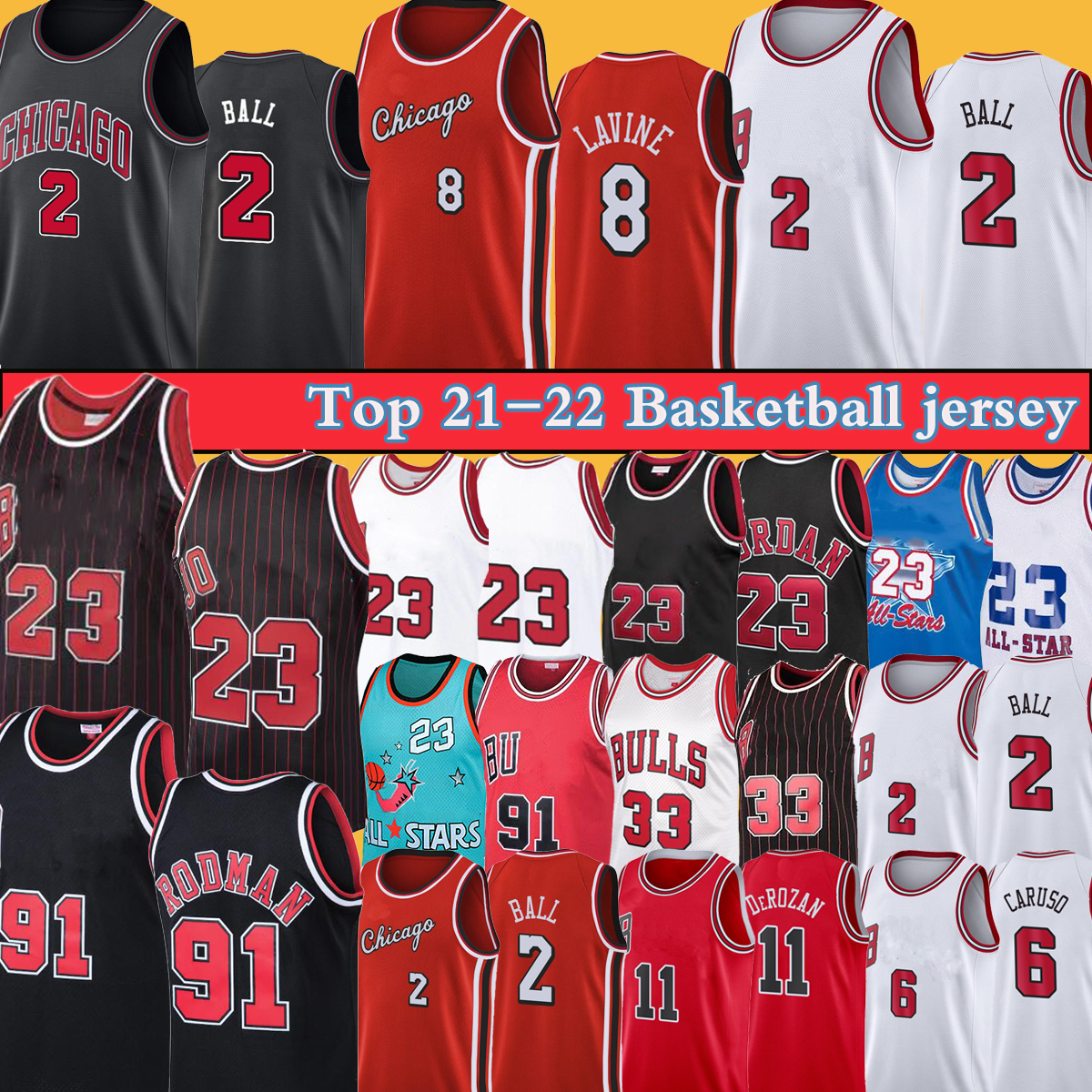 

Jersey Basketball''nba''Lonzo 2 Ball DeMar 11 DeRozan 23 Michael Zach 8 LaVine Alex 6 Caruso Scottie 33 Pippen Dennis 91 Rodman