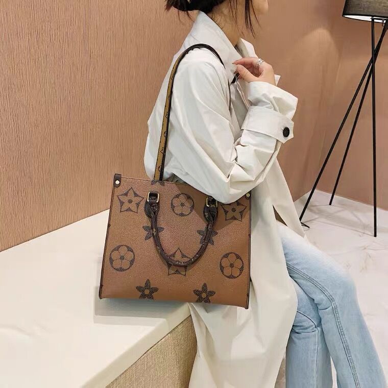 

Fashion designers bags womens handbags purse flower bag ladies Casual tote leather shoulder female big purse handbag, Black_1