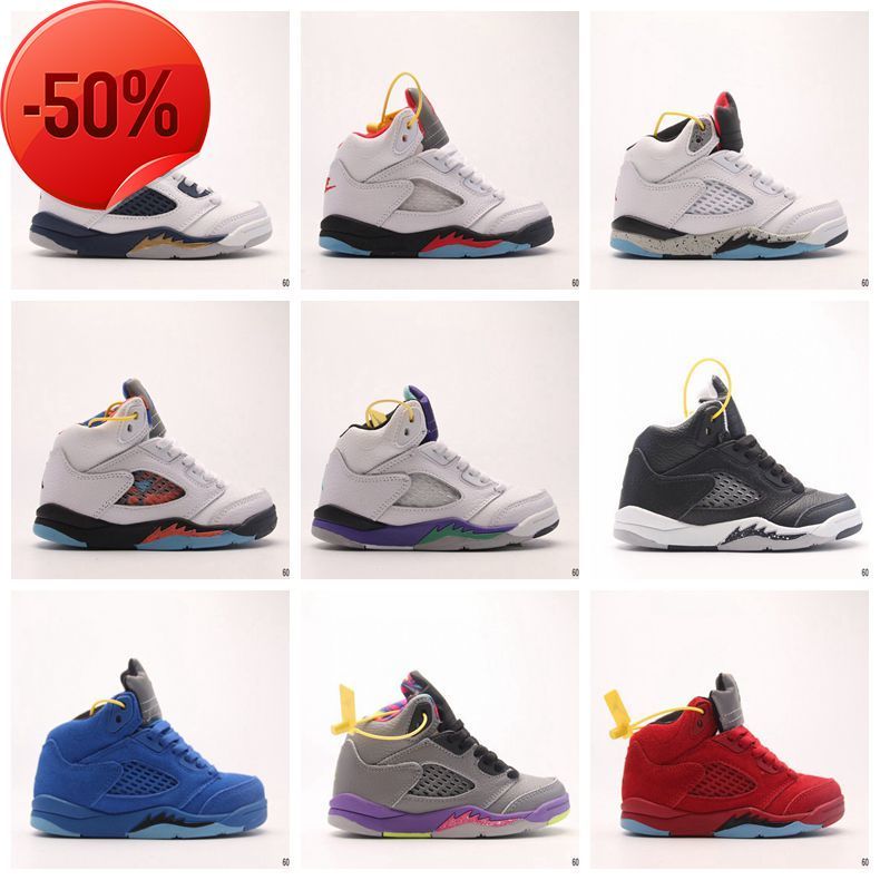 

2022 Top Girls Jumpman 5 kids Baby Boy Basketball Shoes High Sail Fire Red 2021 Toro Bravo Ghost Green Stealth 5s Michigan Retroes Black