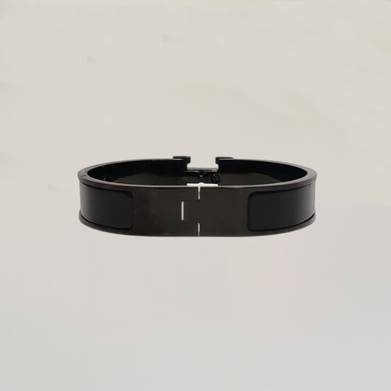 

Designer H Bangle Men Women Black Letter Bracelets Luxury Design Jewelry Colorfast Hypoallergenic