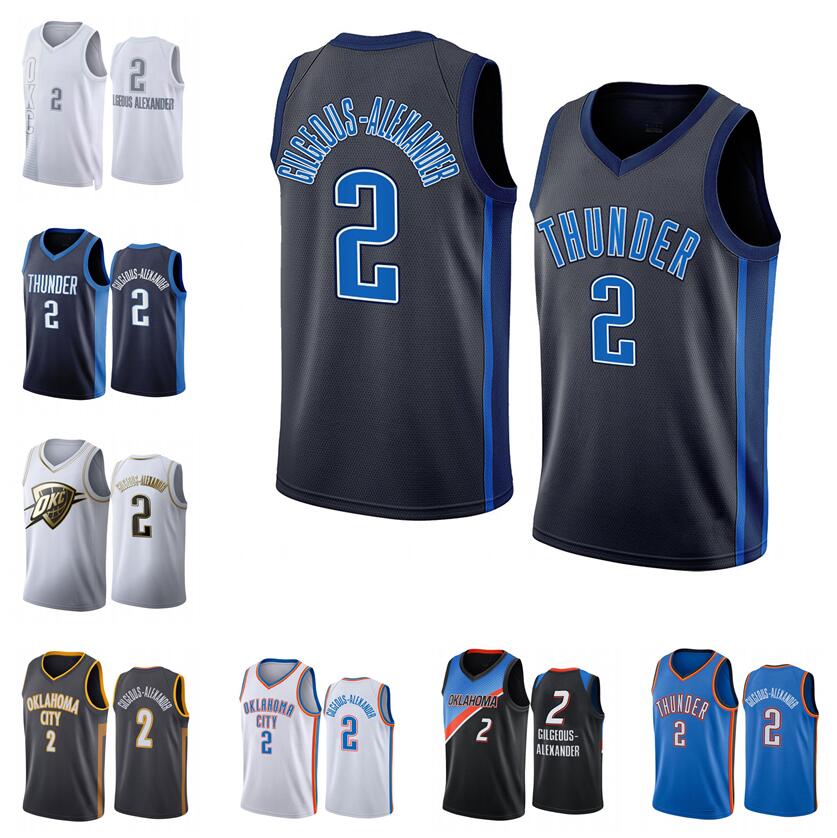 

Basketball Jerseys Shai Gilgeous-Alexander 2022-23 season white black blue city Men Women Youth jersey, With logo