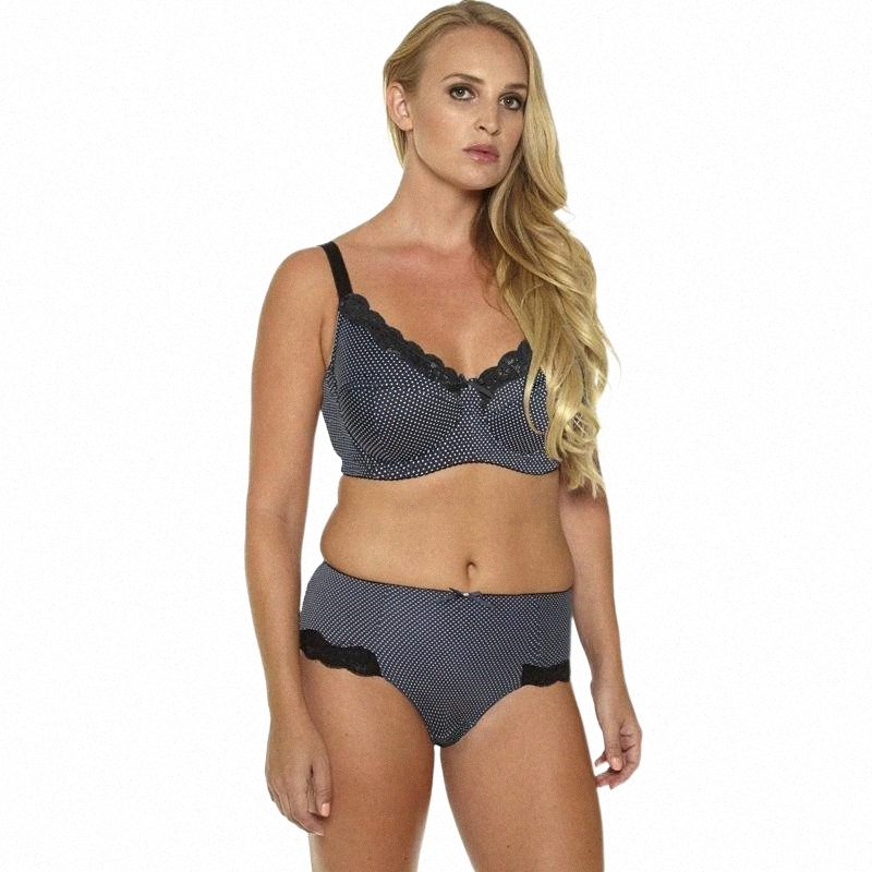 miaoersidai Sexy Bra Set Unlined Dot Soft Underwear Plus Size Lingerie Panty And Bralette High Quality Female Bras Sets g2cE#