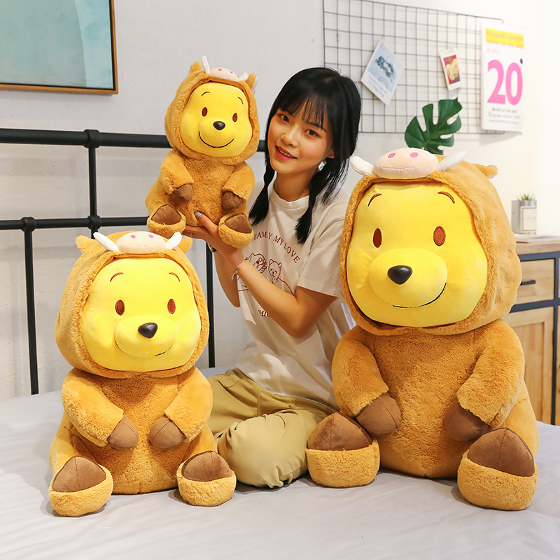 

Disney plush toy doll cute bear doll male and female birthday gift, Multicolor