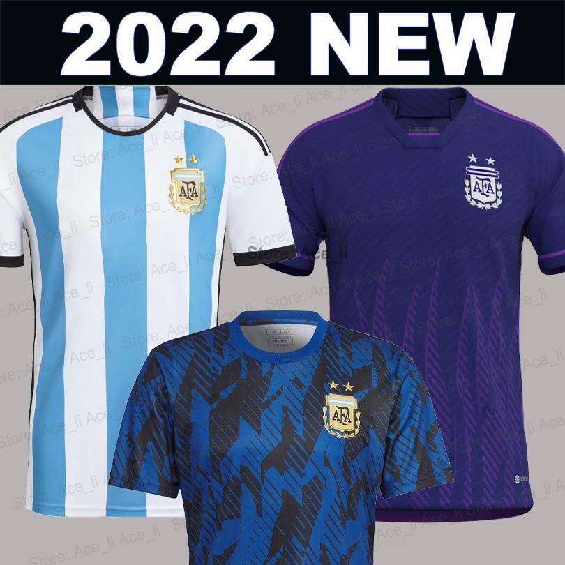 

football Soccer 2022 Argentina soccer Jersey fans player version woRLD CUp DYBALA AGUERO MARADONA DI MARIA MESSIs 22 23 Home away pre-match, Kids 2022 home