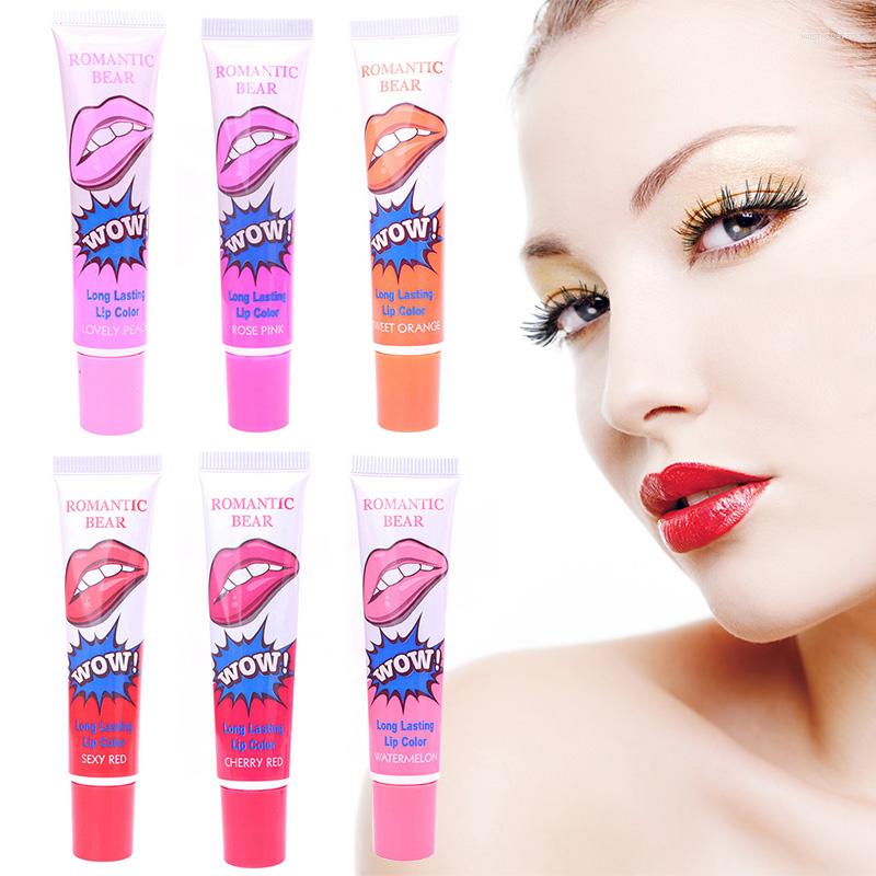 

Lip Gloss 6 Colors Peel Off Liquid Lipstick Waterproof Long Lasting Mask Moisturizer Tear Pull Lint Cosmetic Makeup, 03 sexy red