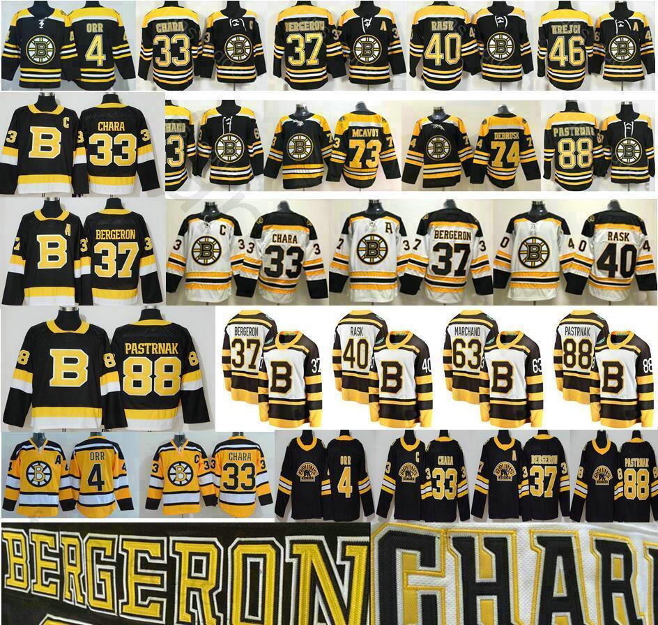 

Hockey 2019 Third Black Alternate Boston Bruins Ice Hockey 4 Bobby Orr Zdeno Chara 37 Patrice 46 Krejci David 88 Pastrnak 40 Tuukka Rask Jer, 2019 winter classic