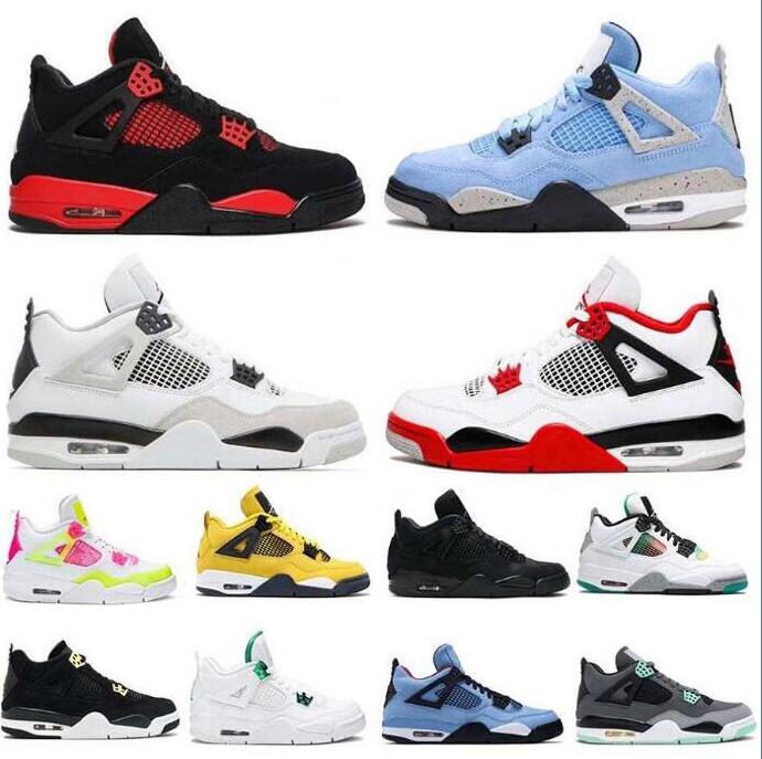 

Basketball Shoes Womens Sneakers Trainers Military Black Canvas Sail Oreo University Blue Black Cat 2022 Jumpman 4 Og 4S Mens Guava Bred What The Wild Things