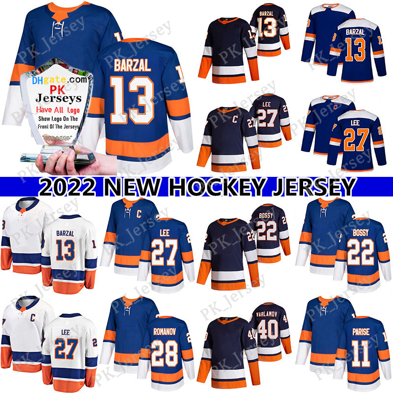 

13 Mathew Barzal hockey jersey 27 Anders Lee 28 Alexander Romanov 11 Zach Parise 40 Semyon Varlamov 22 Mike Bossy Reverse Retro jerseys, Mix order(please mark the color)