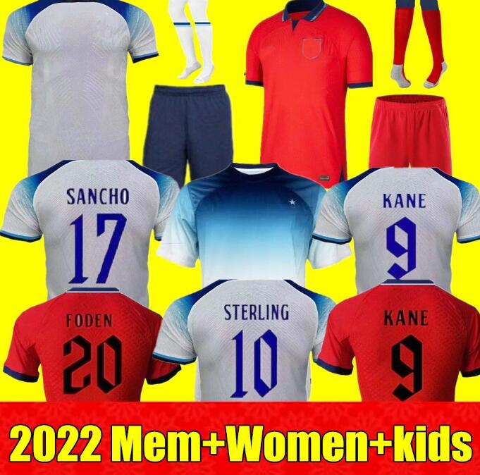 

Angleterre FODEN Soccer Jerseys 2022 KANE STERLING GREALISH RASHFORD MOUNT BELLINGHAM SANCHO 22 23 National Football Shirt Men Kit, Women 2022 home