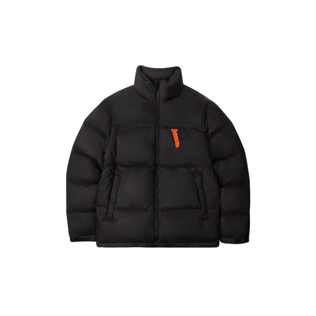 

Classic Brand VL Ones Down Jacket Luxury Winterclassic Letter Embroidery Big V Casual Coat For Men And Women, Black orange