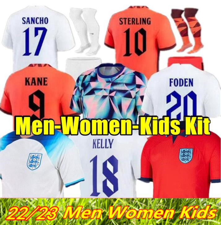 

New Angleterre FODEN soccer jerseys 2022 KANE STERLING GREALISH RASHFORD MOUNT BELLINGHAM ENGlANDS SANCHO 22 23 national Football shirt Women Men kids kit uniform, 21-22 away