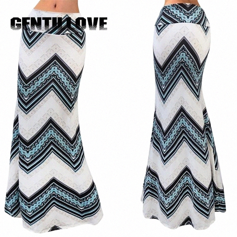 skirts Women's Floor-length Maxi Skirt With Stretch Floral Bodycon Beach Striped Casual Long Fashion Plus Size Jupe Falda h4yy#