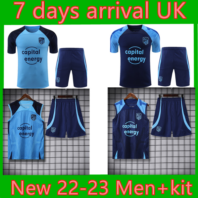 

Thai quality 22 23 top Atletico MadridS training suit SUAREZ GRIEZMANN JOAO FELIX 22-23 M. Llorente CORREA KOKE LEMAR CARRASCO jogging track jacket tracksuit Vest kit, Blue