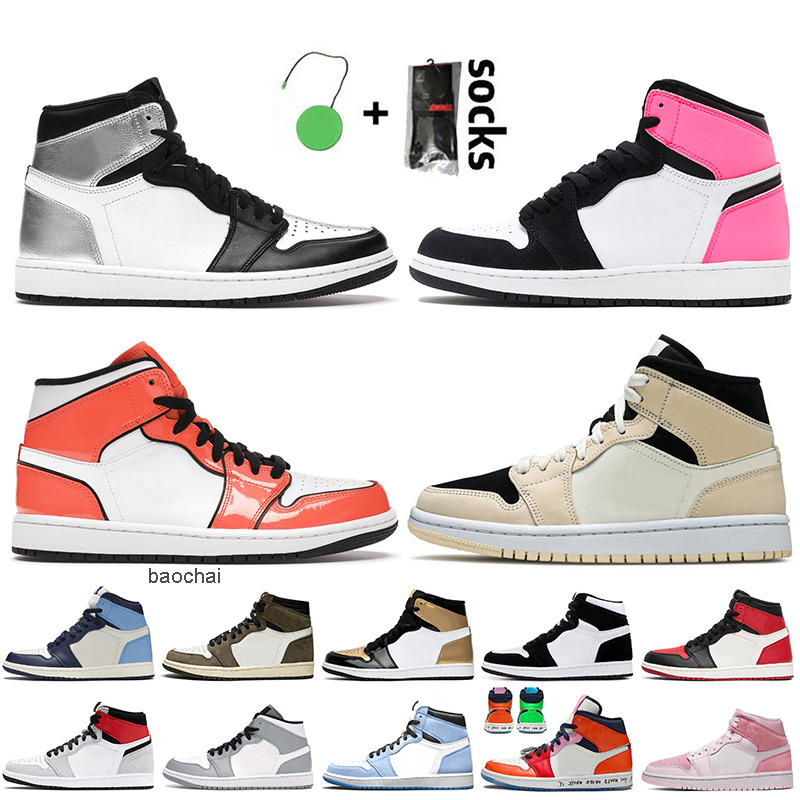 

Jumpman 1 1s Basketball Shoes High OG Silver Toe Valentines Day Retro Mid Turf Orange Fearless Digital Pink Obsidian Mens Trainers Womens, #29 game royal 36-46