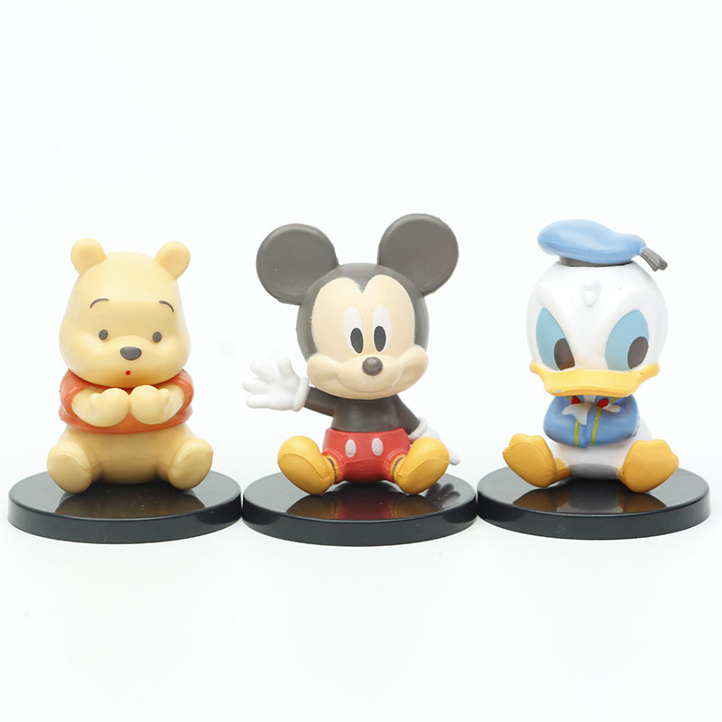 

Disney genuine authorized three classic characters doll sitting family ornaments children's toys festival ornaments cute shape