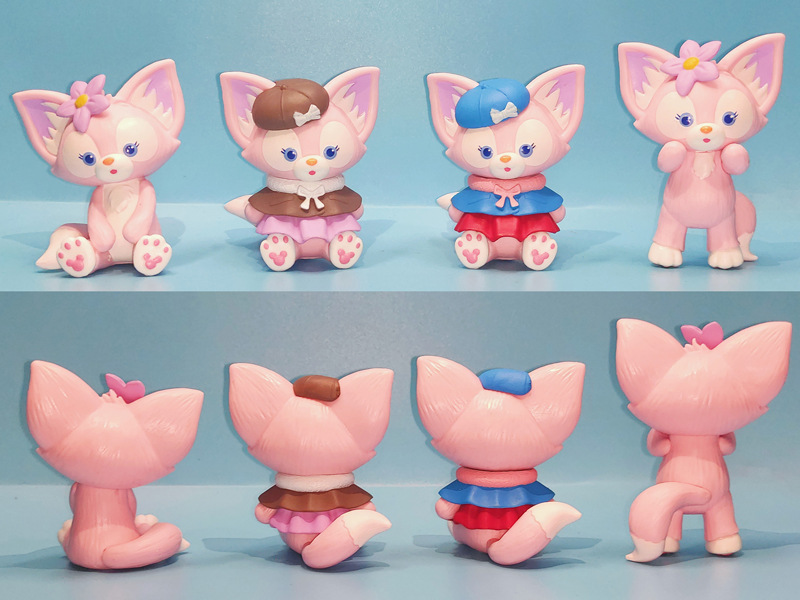 

Disney genuine authorized classic character pink fox Doll small model 4 cake decoration glass cover decoration birthday surprise