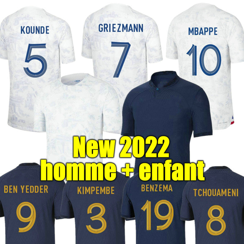 

MBAPPE soccer jersey 2022 BENZEMA GRIEZMANN French club Full Sets World POGBA cup GIROUD KANTE Maillot de foot equipe Maillots kids kit women Men football shirt, Aldult 21 22 away