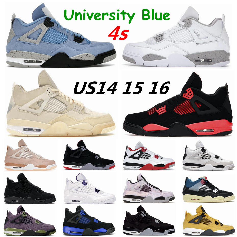 

Golf shoe Black Cat Bred 4s Jumpman 4 Mens Basketball Shoes White Cement Red Thunder University Blue Sail Canyon Purple Sports Women Sneakers Trainers, 15