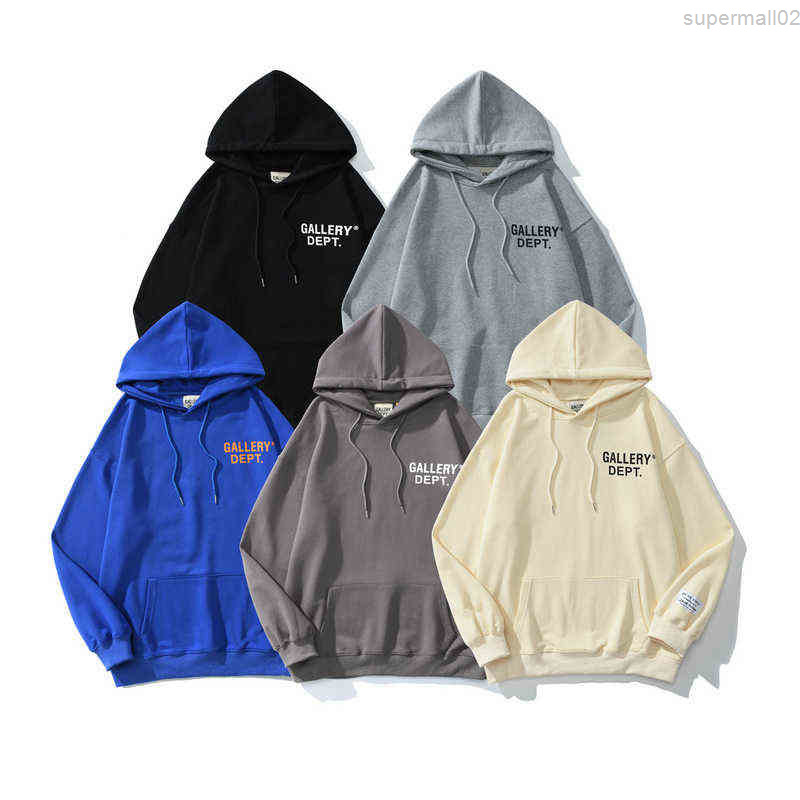 

Gary Dept Classic Letter Print Hoodie Ins Men' and Women' High Street Loose Cotton Pullover1, Gray