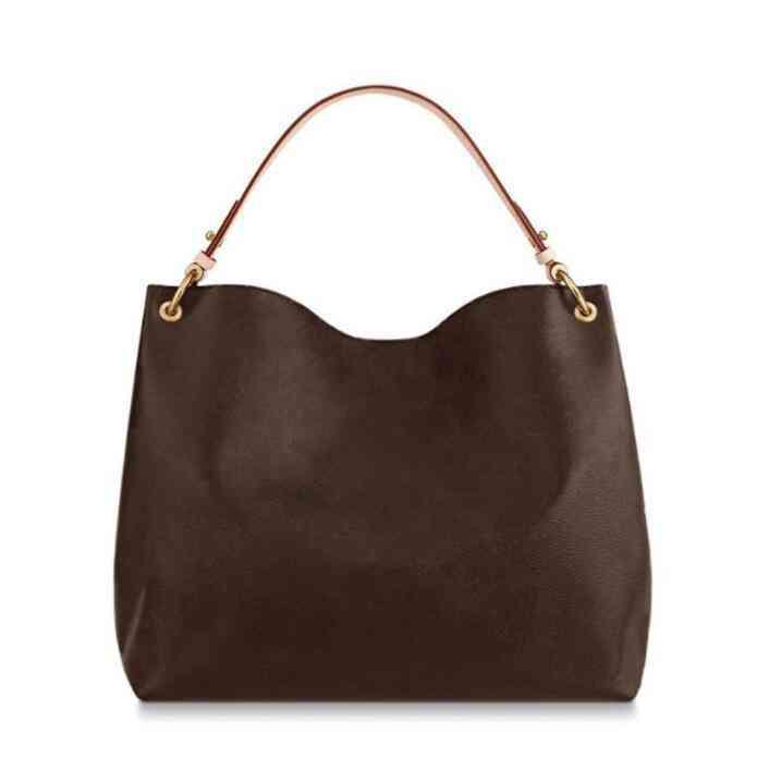 

GRACEFUL bag 43704 MM Hobo Classic purse Leather Handbags Fashion Women Single Handle Tote Shopping Bags 39x12x34cm, White grid-light pink