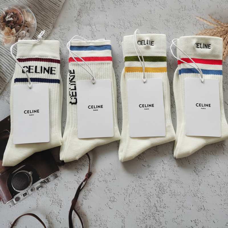 

New fashion socks medium cotton socks letter show net red SE Lin light luxury