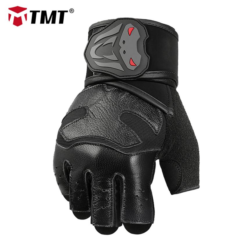 

TMT Gym Gloves Weightlifting Fitness Workout Crossfit Sports Bodybuilding Dumbbells Weight Training Half Finger Men Wrist Gloves Q0107251c, Red
