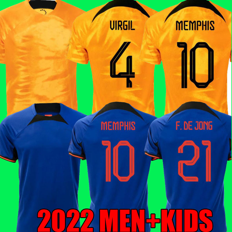 

2022 2023 Netherlands MEMPHIS soccer jersey DE JONG Holland DE LIGT WIJNALDUM VAN DIJK 22 23 football shirt men kids kit DUMFRIES maillot camiseta camisa futebol, Away+wc patch